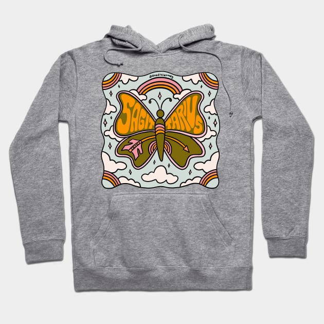 Sagittarius Butterfly Hoodie by Doodle by Meg